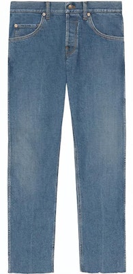 Gucci 藍色純色鈕扣口袋直筒牛仔褲 681284-XDBP7-4011 Buy Gucci 藍色純色鈕扣口袋直筒牛仔褲 681284-XDBP7-4011