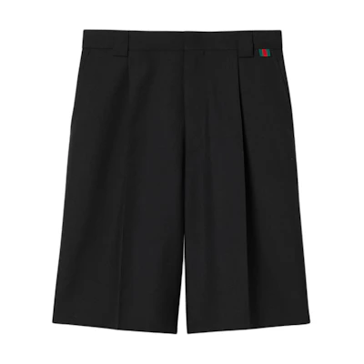 Gucci Plain High-Waisted Zip Fly Black Casual Shorts 787249-ZAMII-1043