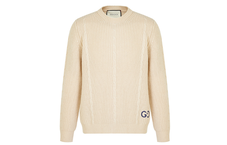Gucci Plain Logo Crewneck Knit Sweater Off-White 597732-XKA4K-9772