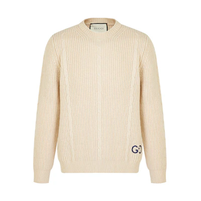 Gucci Plain Logo Crewneck Knit Sweater Off-White 597732-XKA4K-9772