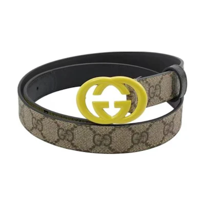 GUCCI Printed Belt Brown 2.5 - Unisex Couples' Design 709982 AAAR6 8544