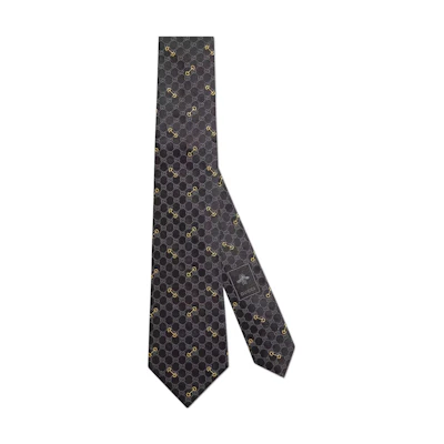 GUCCI Printed Pattern Tie - Black 744379-4E217-1062