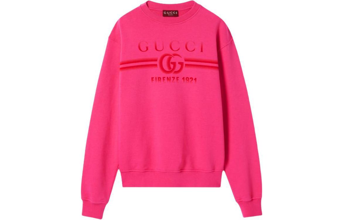 Gucci Purple Red Sweatshirt with Letter Logo Print 784413-XJGKQ-5142
