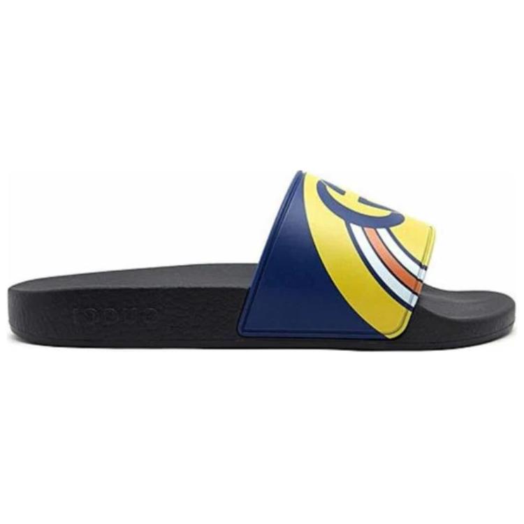 Order Gucci 追逐标志拖鞋 '金色 深蓝' 548703JDB00-4736