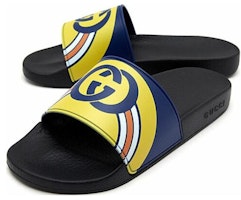 グッチ Pursuit ロゴ スライド (ゴールド/ネイビー) 548703JDB00-4736 Lookbook グッチ Pursuit ロゴ スライド (ゴールド/ネイビー) 548703JDB00-4736