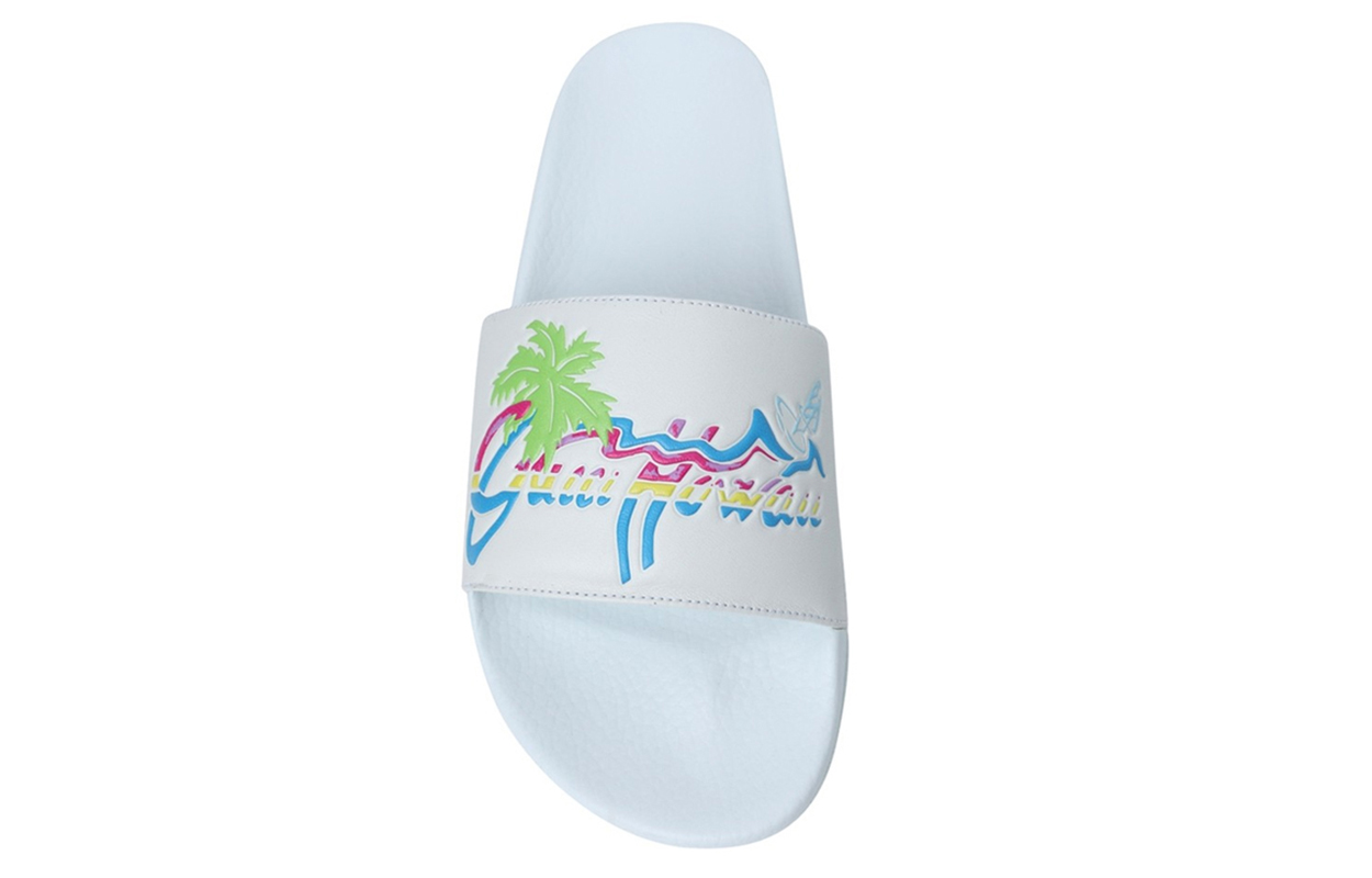 Shop 구찌 퍼슛 슬라이드 '하와이 - 화이트' 630601-DIR00-9014