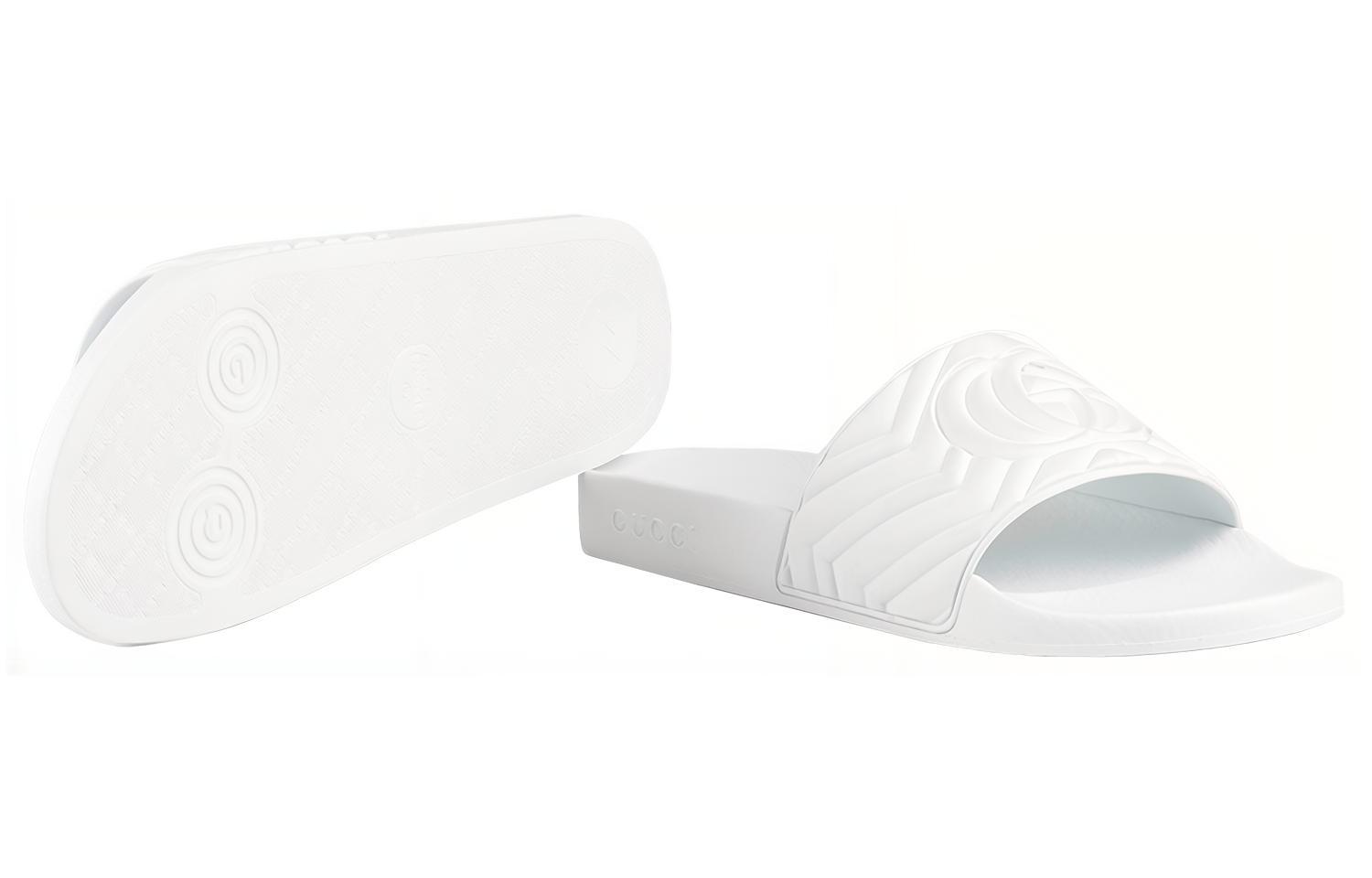 Lookbook 古驰绗缝拖鞋 '白色' 601041-JD600-9014