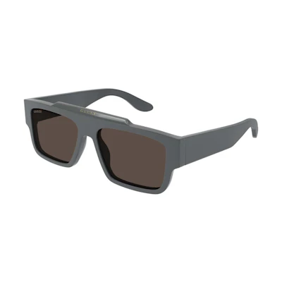 Gucci Rectangle Frame Sunglasses Charcoal Grey/Brown (GG1460S-003-FR)