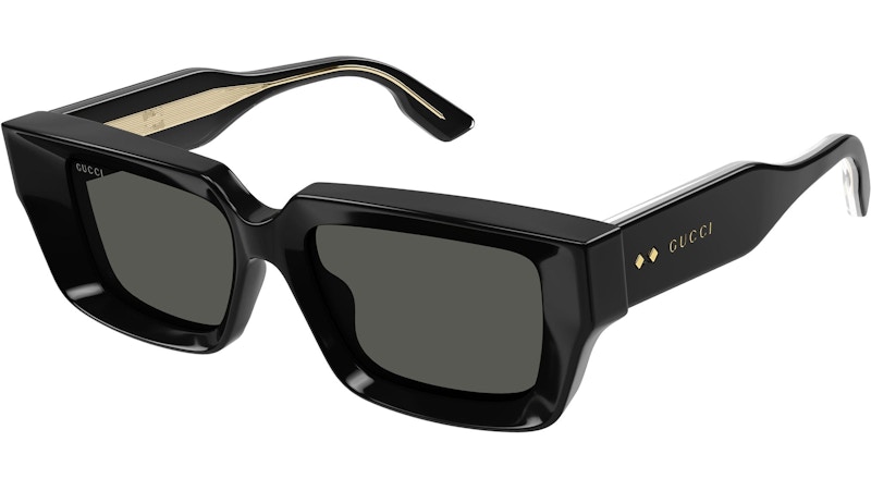 Buy Gucci Rectangle Sunglasses Black/Grey (GG1529S-001)