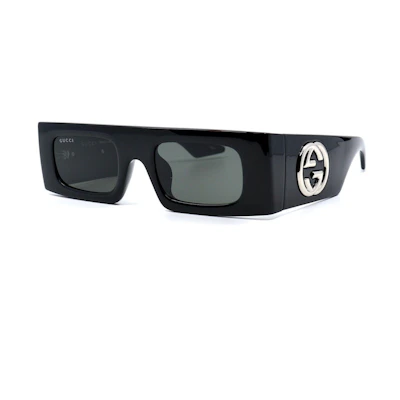 Gucci Rectangle Sunglasses Black/Grey (GG1646S-001)