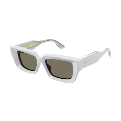 Gucci Rectangle Sunglasses Grey/Brown (GG1529S-004)