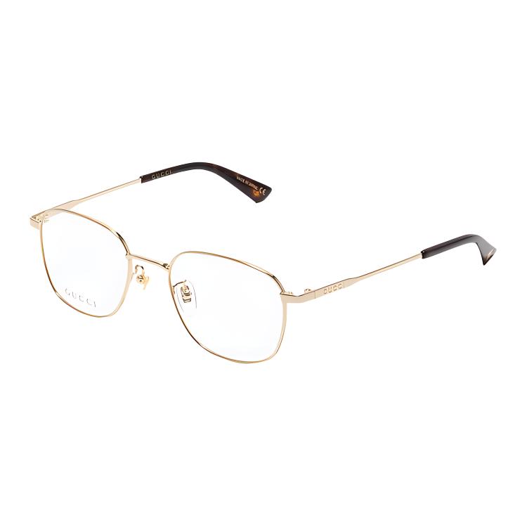 GUCCI Rectangular Metal Optical Eyeglass Frame Gold Unisex Business Edition GG0861OA-005
