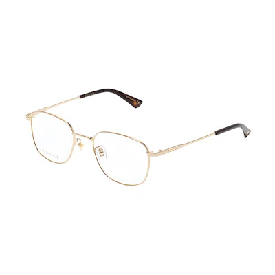 GUCCI Rectangular Metal Optical Eyeglass Frame Gold Unisex Business Edition GG0861OA-005