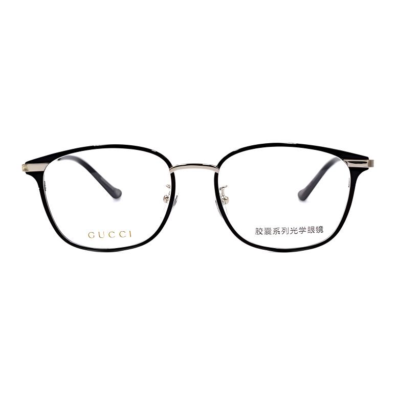 GUCCI Rectangular Optical Glasses Black Silver 54mm Executive Edition. GG0864OA-005