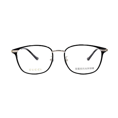 GUCCI Rectangular Optical Glasses Black Silver 54mm Executive Edition. GG0864OA-005
