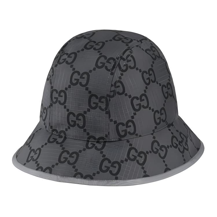 GUCCI Recycled Polyester Bucket Hat Grey Fashion Accessory 7683784HA5N1161