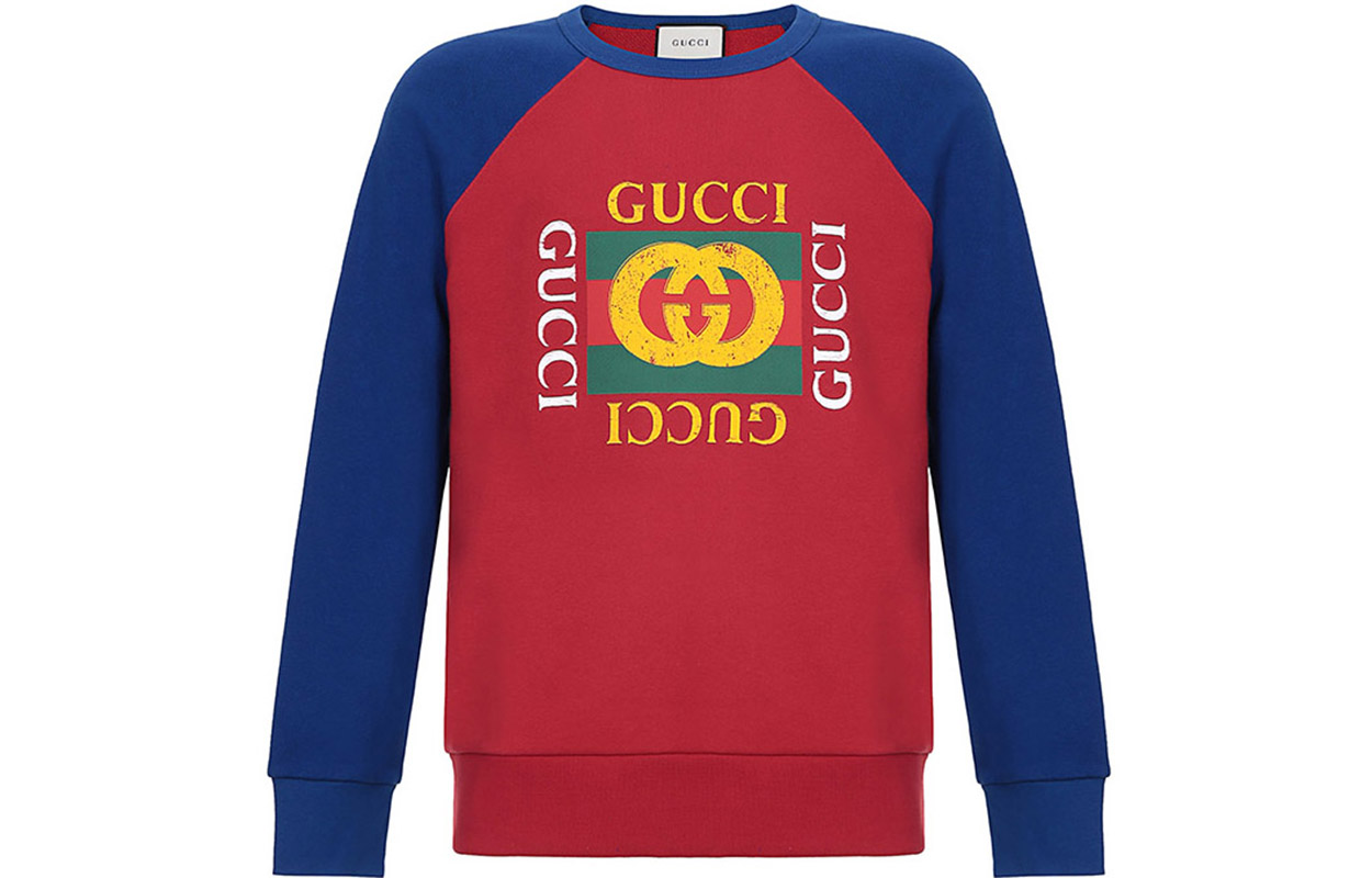 Gucci Red Alphabet Print Crewneck Sweatshirt Long Sleeve 497255-X3I87-6094