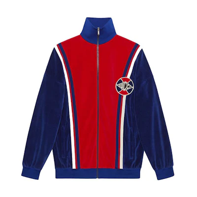 Gucci Red Blue Logo Embroidered Casual Loose-fit Jacket 545658-XJANT-4358