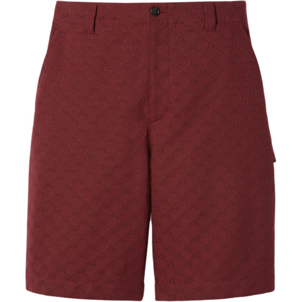Gucci Red Canvas Zip Relaxed Shorts for Men 791566-ZAF4S-6318