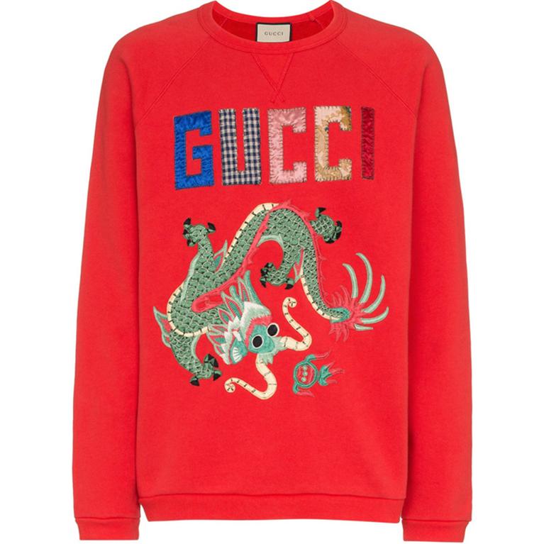Gucci Red Cartoon Logo Crewneck Sweatshirt 511844-9Y00-6527