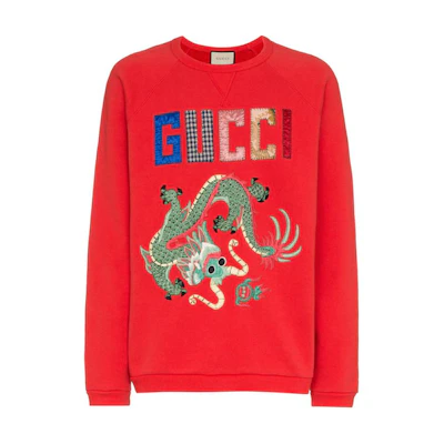 Gucci Red Cartoon Logo Crewneck Sweatshirt 511844-9Y00-6527
