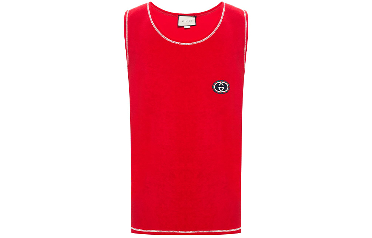 Gucci Red Knit Vest with Interlocking GG Logo Embroidery 599351-XJB1L-6229