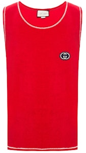 Gucci Baju Rompi Merah Rajut dengan Sulaman Logo GG Bertindih 599351-XJB1L-6229 Buy Gucci Baju Rompi Merah Rajut dengan Sulaman Logo GG Bertindih 599351-XJB1L-6229