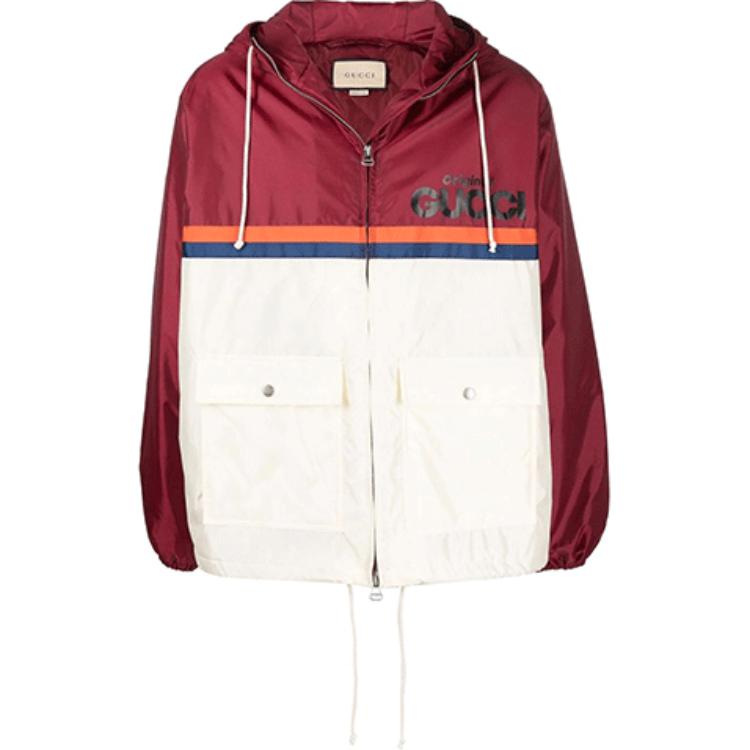 Gucci Red Logo Print Hooded Jacket for Men 666551-ZAHXH-6226