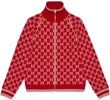 Gucci Red Logo Printed Zip-Up Jacket 645239-XKA4R-6367 Gucci Red Logo Printed Zip-Up Jacket 645239-XKA4R-6367
