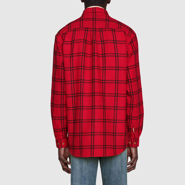 GUCCI Red Long-Sleeve Shirt with Cat Patch and Button-Down Collar. 663380-ZAHB1-6153 圖 4