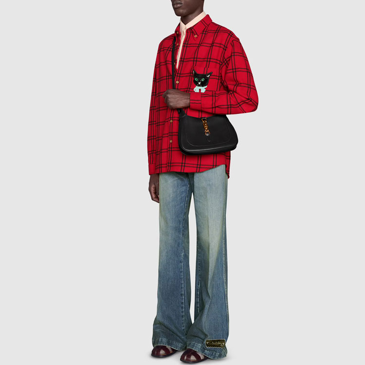 GUCCI Red Long-Sleeve Shirt with Cat Patch and Button-Down Collar. 663380-ZAHB1-6153 圖 5