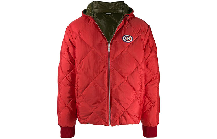 Gucci Red Reversible Logo Down Jacket 568555-ZACCG-6482