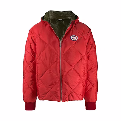 Gucci Red Reversible Logo Down Jacket 568555-ZACCG-6482