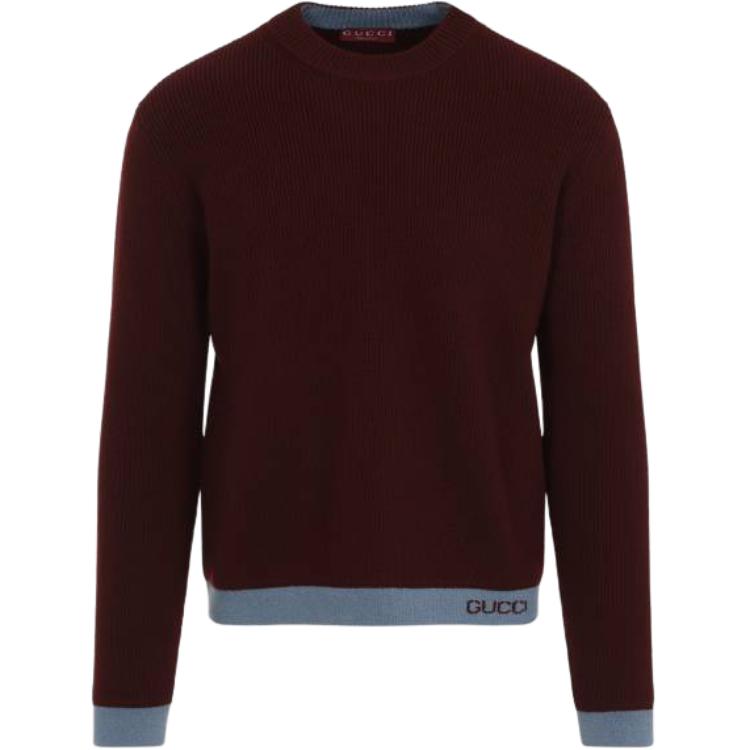 Gucci Red Round Collar Long Sleeve Sweater 814521-XKEJT-6733