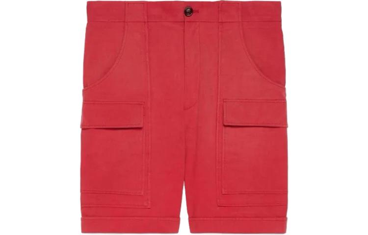 Gucci Red Solid Pocket Straight Casual Shorts 643129-ZAGGH-6031