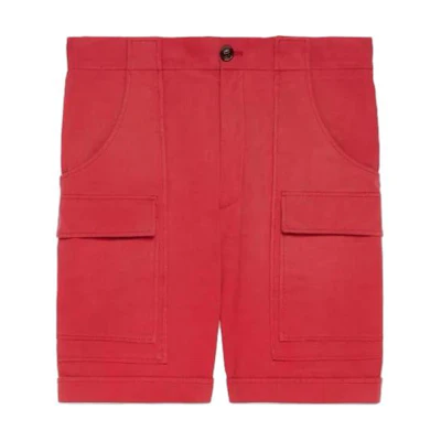 Gucci Red Solid Pocket Straight Casual Shorts 643129-ZAGGH-6031