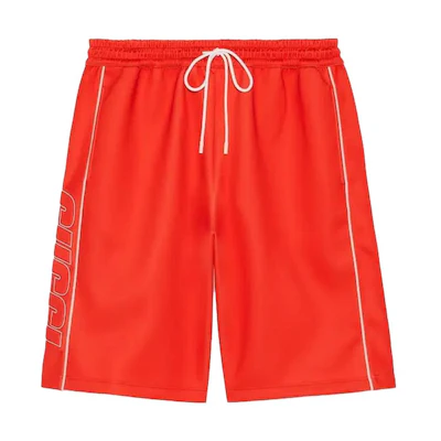 Gucci Red SS24 Logo Drawstring Straight Shorts for Men 768525-XJF38-6284