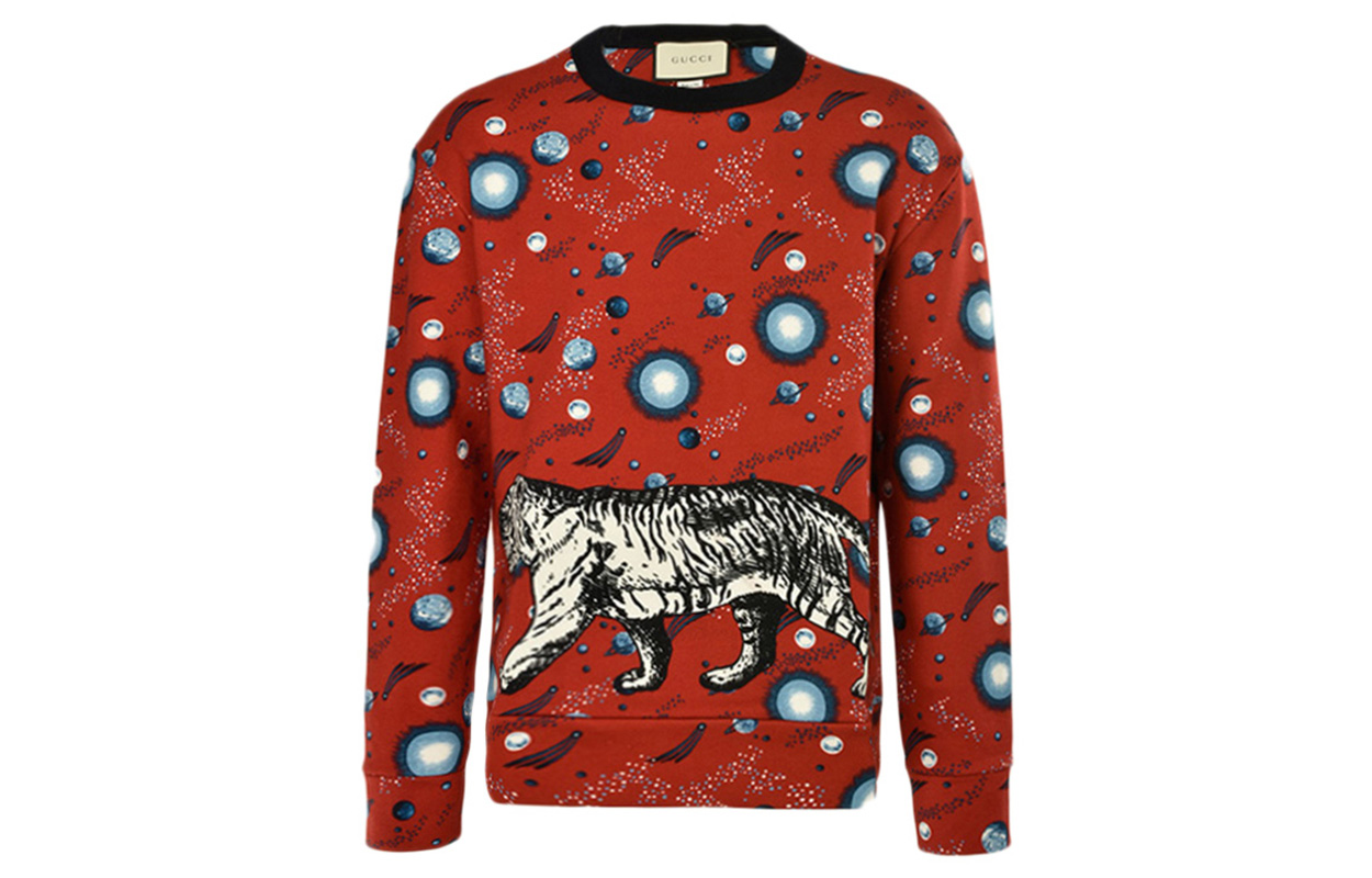 Gucci Red Tiger Graphic Cotton Sweatshirt 475532-3G37-6524