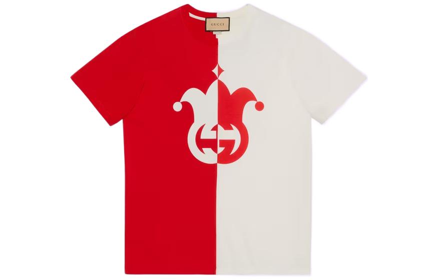 Gucci Red/White Logo Print Colorblock T-Shirt FW22 731506-XJE94-6374