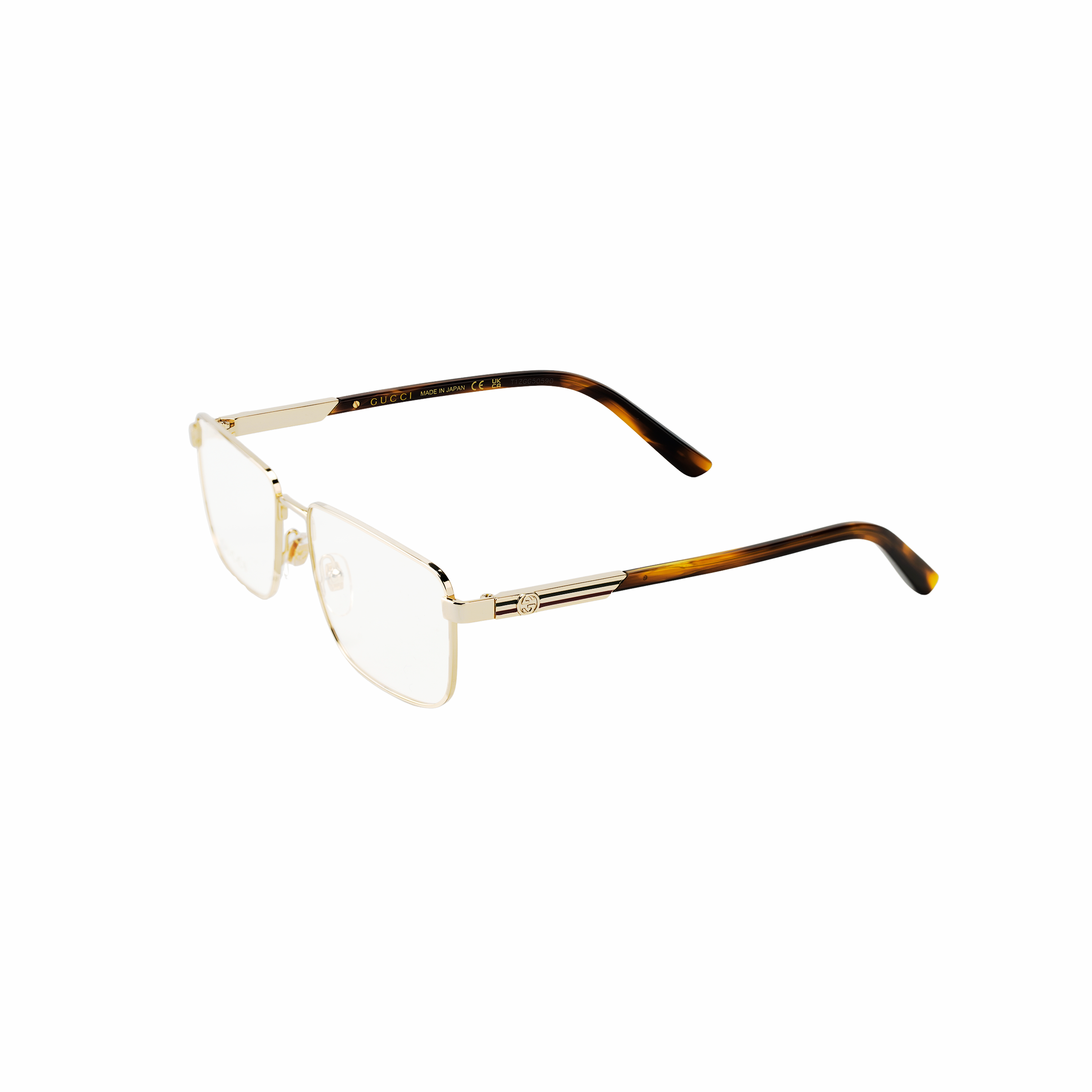 GUCCI Retro Alloy Rectangle Optical Glasses for Men Business Edition. GG1291O-004