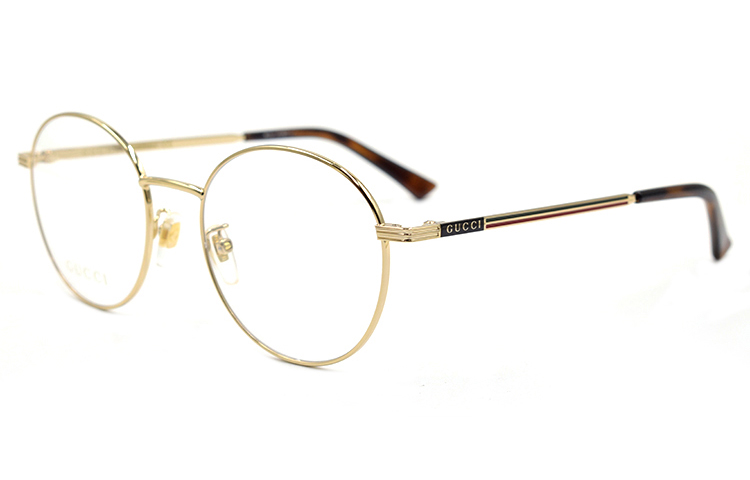 GUCCI Retro Optical Glasses for Men - Gold/Tortoiseshell Temples Business Edition GG0839OK-002