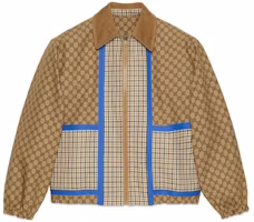 Gucci Reversible Checked Cotton Jacket Brown with All-over Logo Print for Men 742829-ZANWQ-2399 Gucci Reversible Checked Cotton Jacket Brown with All-over Logo Print for Men 742829-ZANWQ-2399