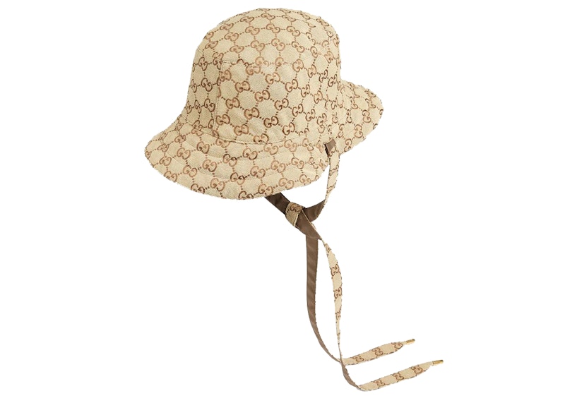 Lookbook 古驰GG帆布尼龙双面帽 米色/棕色