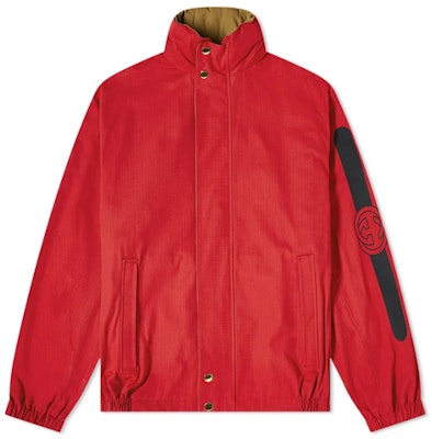 Gucci Reversible Jacket Red with Letter Print Pattern 618902-ZAEOM-6082 Buy Gucci Reversible Jacket Red with Letter Print Pattern 618902-ZAEOM-6082