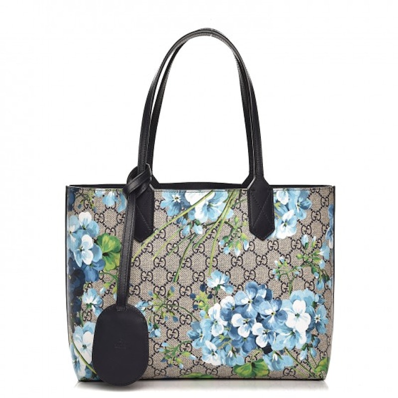 Gucci Reversible Tote Blooms GG Small Blue/Beige/White/Green