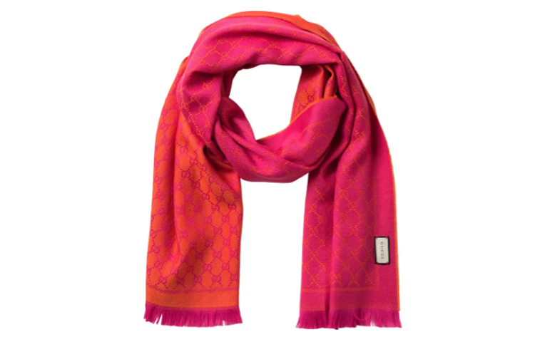 GUCCI Reversible Wool Scarf Pink/Orange 4111153G2007572 圖 2