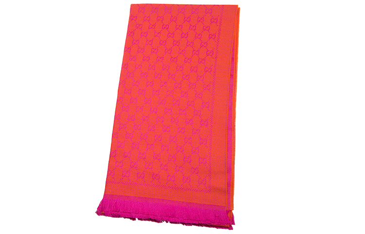 GUCCI Reversible Wool Scarf Pink/Orange 4111153G2007572 圖 3