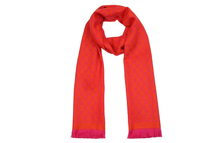 GUCCI Reversible Wool Scarf Pink/Orange 4111153G2007572 圖 4