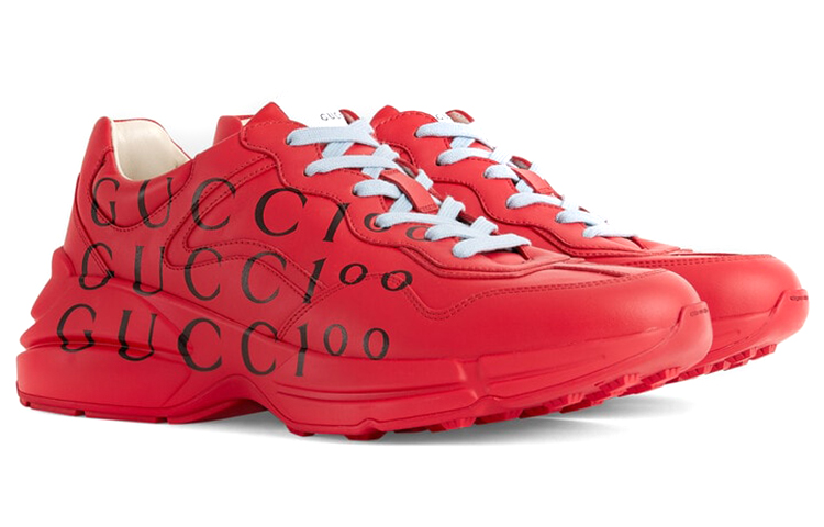 Lookbook GUCCI 古奇 Rhyton 100週年 時尚圓頭老爹鞋 紅黑