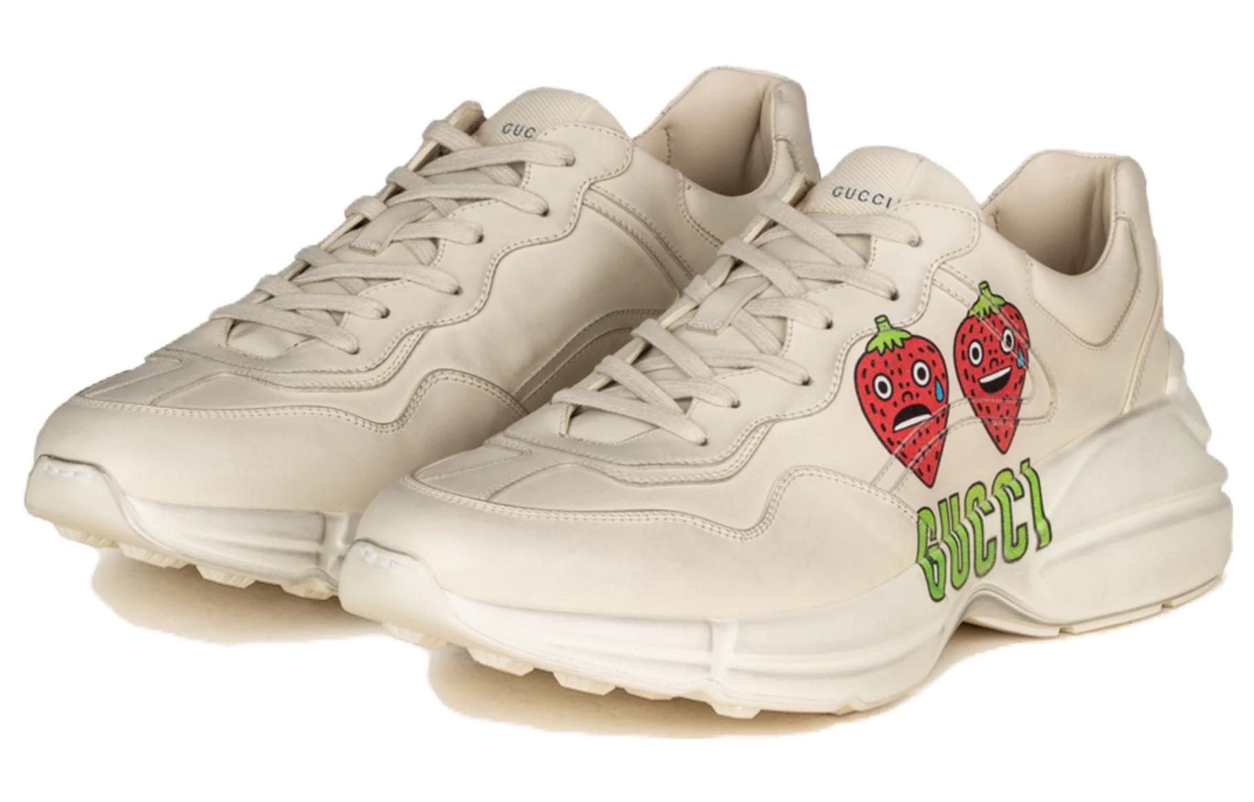 Order 古驰 Rhyton GG 苹果运动鞋 '奶油白 红' 699292-DRW00-9522